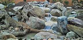 Landscape garden pond with stream and waterfalls build in 2 days using natural stones and boulders, poughkeepsie ny 12601