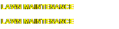 LAWN MAINTENANCE