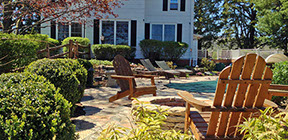 Quartzite patio around pool and landscaping build in poughkeepsie NY, ourdoor living 